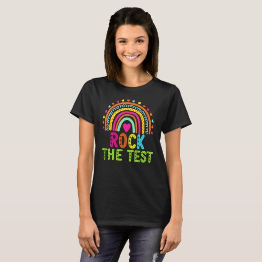 T-shirt Rock The Test Rainbow Teacher Test Day (Devant entier)