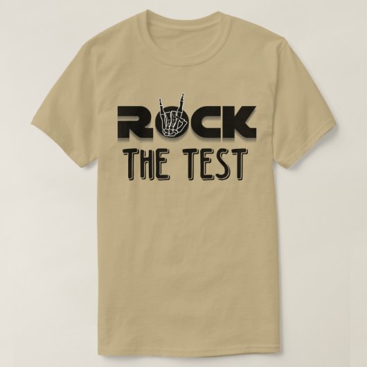 T-shirt Rock The Test squelette main crayon Test Jour  (Design devant)