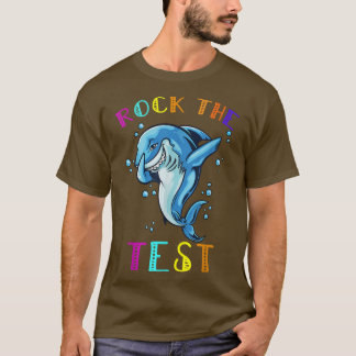 T-shirt Rock The Test Teacher Test Day Testing Shark d