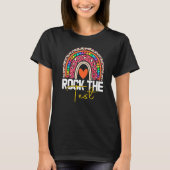 T-shirt rock the test test day teacher testing day rainbow (Devant)