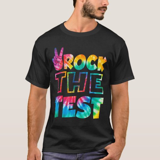 T-shirt Rock The Test Testing Day Retro Motivational Teach (Devant)