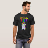 T-shirt Rock The Test Unicorn Teacher Stade Test Day St (Devant entier)