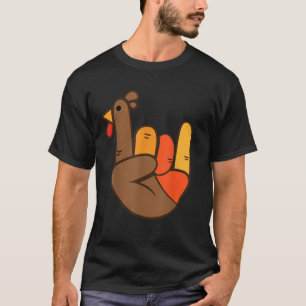 T-shirt rocker Hand Turkey rock drôle Thanksgiving