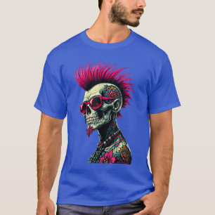 T-shirt Rocker Punk Rock Mohawk squelette pour garçons tou
