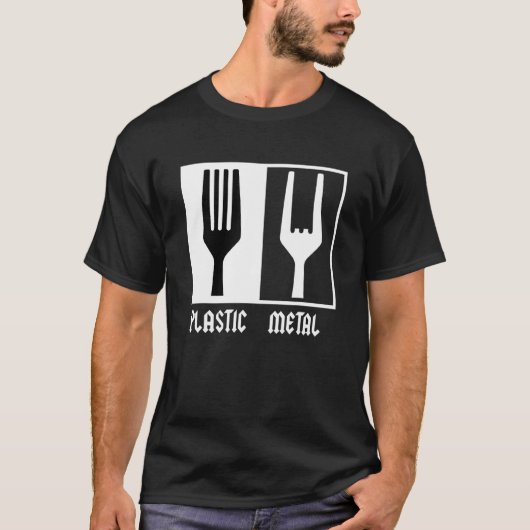 T-shirt Rocker Rock Metal Plastic Fork Rock Music (Devant)