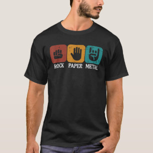 T-shirt Rocker Rock Papier Metal Funny Musique Mème Hommes