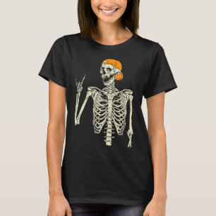 T-shirt Rocker Skeleton Casquette Skin Cool Halloween Punk