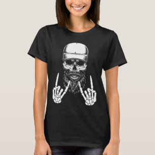 T-shirt Rocker Skeleton Casquette Skin Cool Halloween Punk