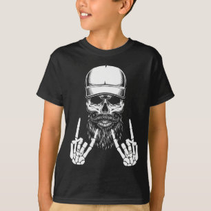 T-shirt Rocker Skeleton Casquette Skin Cool Halloween Punk