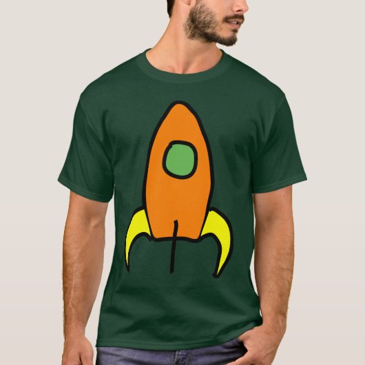 T-shirt Rocket à la lune T foncé (Devant)