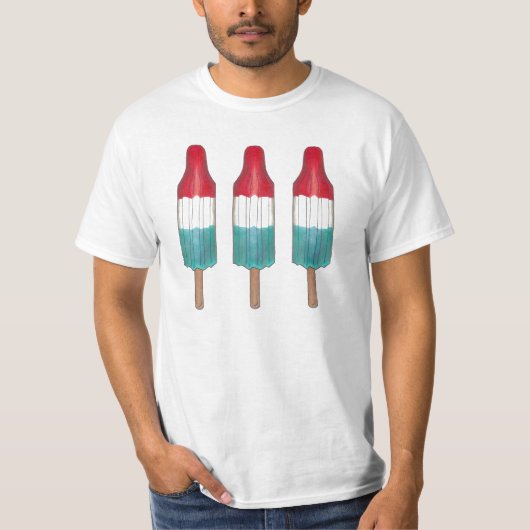 T-shirt Rocket Pop Popsicle Rouge Blanc Bleu Juillet 4 USA (Devant)