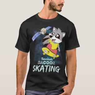 T-Shirt Rocket Raccoon Skate Cute Espace Joueur