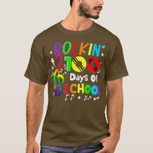 T-shirt Rockin 100 Jours De Musique Scolaire Note Enseigna