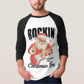 T-shirt Rockin' Around The Christmas Tree Rock Music Santa (Devant)