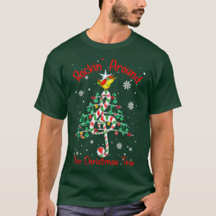 T-shirt Rockin' Autour De L'Arbre De Noël Musique Note Mus