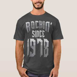 T-shirt Rockin' Depuis 1978 Fan de Rock Vintage 44e Annive