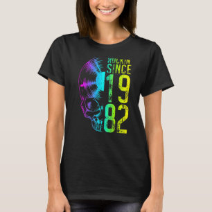 T-shirt Rockin' depuis 1982 Vintage Vinyl Record Gothic Sk