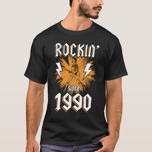 T-shirt Rockin depuis 1990 Rock Music 32e anniversaire (Devant)