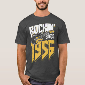 T-shirt Rockin' Since 1956 Vintage Rock Music Fan 66th Bir