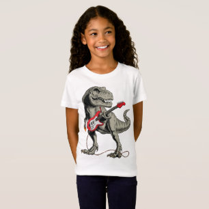 T-Shirt Rockin' T-Rex : dinosaure jouant de la guitare éle