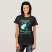 T-shirt rockin_ turquoise pour le cancer de l'ovaire (Devant entier)