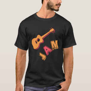 T-shirt Rocking Guitar, Music Jam Style, Orange et Red Art