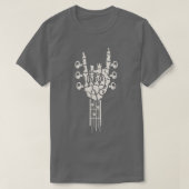 T-shirt Rocking Skeleton Guitar Head stock Rock Roll Music (Design devant)
