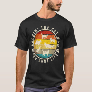 T-shirt Rockinu2018 La maman chatte Tante Vie Mat Mama Ca