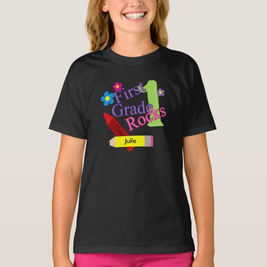 T-shirt Rocks de 1ère année pour filles (Devant)