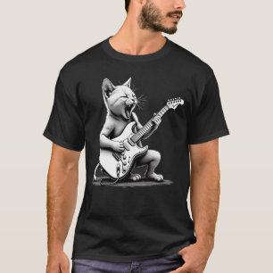 T-shirt Rockstar Cat Guitar Shredder Tee