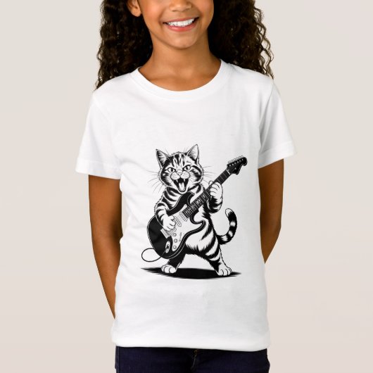 T-Shirt Rockstar Cat Guitar Solo – Funny Music Lover Gift (Devant)