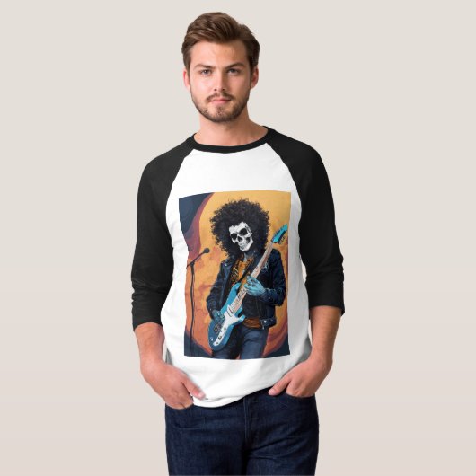 T-shirt Rockstar du crâne (Devant entier)