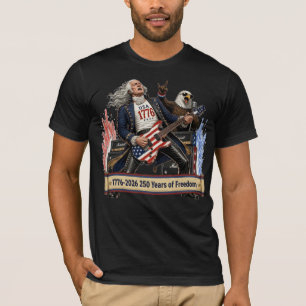 T-shirt Rockstar George Washington Guitare 4 juillet Desi