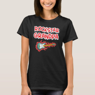 T-shirt Rockstar Grandpa Electric Guitare Rock Fan Mère F
