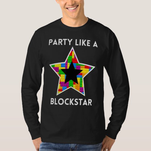 T-shirt Rockstar Master Builder Bâtiments Blocs Toy Brick (Devant)