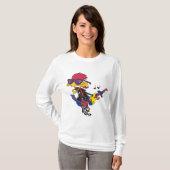 T-shirt Rockstar Roadrunner Bird Playing Guitar (Devant entier)