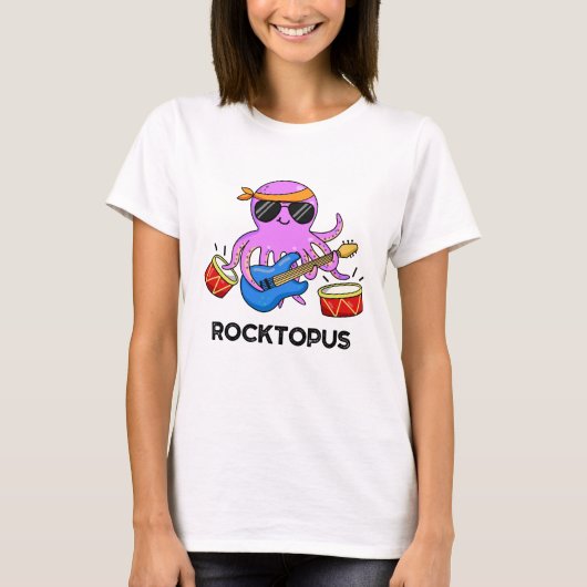 T-shirt Rocktopus Funny Rock Band Pun de pieuvre (Devant)