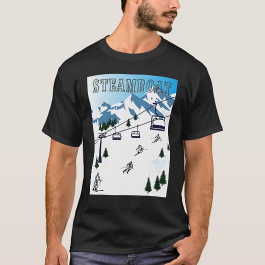 T-shirt Rocky Mountains Station de ski Steamboat (Devant)