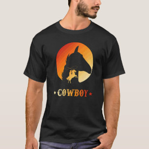 T-shirt Rodeo Cowboy Horse Retro Style coucher de soleil V