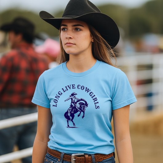 T-shirt Rodeo Cowgirl Sur Modèle Cheval