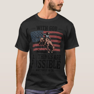 T-shirt Rodéo de Cavalier de Vache Chrétien Écriture Saint