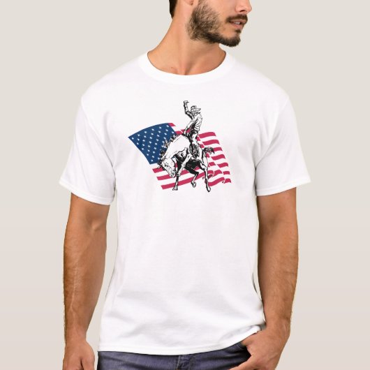 T-shirt Rodéo Etats-Unis - L'Amérique, le cheval de cowboy (Devant)