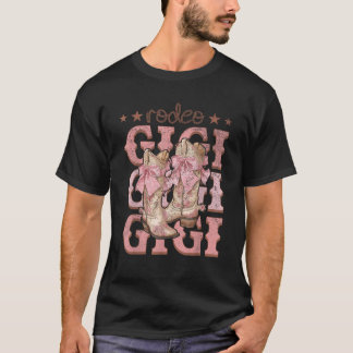 T-shirt Rodeo Gigi Bottes roses Coquette Vache fille Anniv