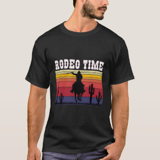 T-shirt Rodéo Heure Vache Horse Lasso Temps Rodéo