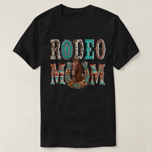 T-shirt Rodeo Maman Horseshoe Western Cowhide Maman Leopar (Design devant)
