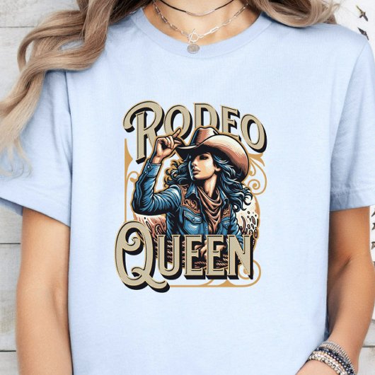 T-shirt Rodéo Queen, Cadeau de fille, Boss de fille bleu