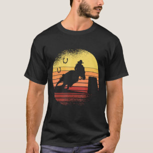T-shirt Rodéo Retro Sunset Horse Barrel Racing