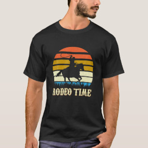 T-shirt Rodeo Time Cowboy Horse Ranch Lasso Retro Sunset R
