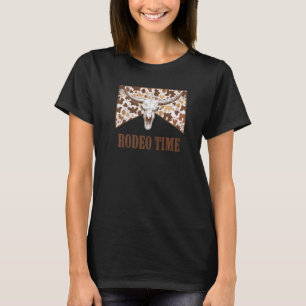 T-shirt Rodeo Time Leopard Bull Skull Western Life Pays