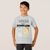 T-shirt Rôder comme un dinosaure | Funny Boys Black Text (Devant entier)